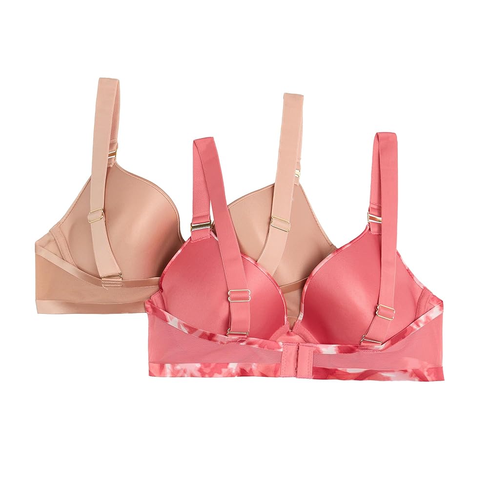 BCBGMAXAZRIA Women's 2-Pack Ultimate Fit Bra, Blooming